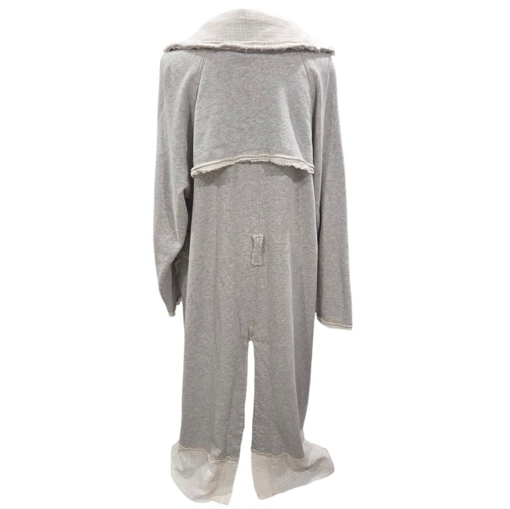 Free people Maxi Cardigan Sweatshirt Duster Jacket Grey Medium - Picture 5 of 6